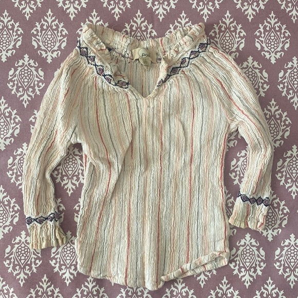 Peek boho cotton stripped top blouse sz 2T - Picture 1 of 6